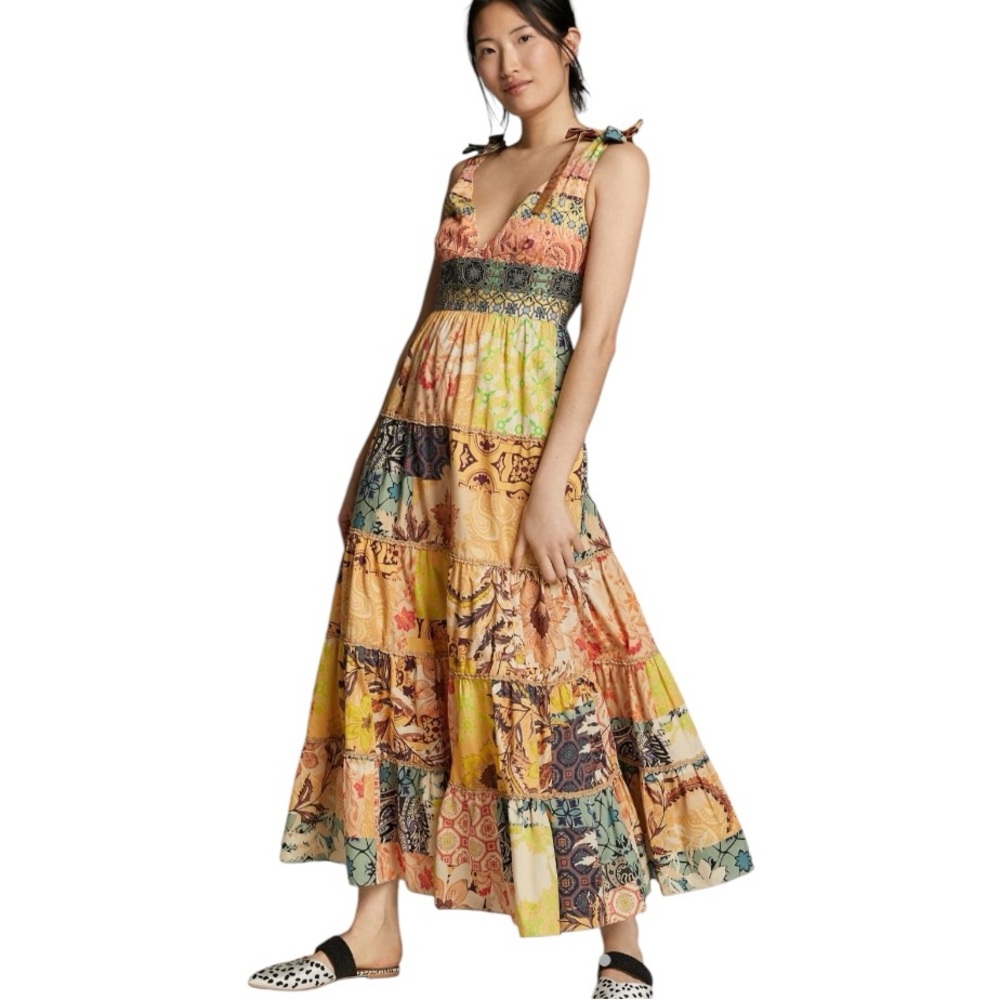 Anthropologie Geisha‎ Designs Rosalinda Maxi Dress XS Petite